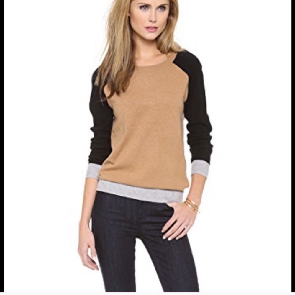 Madewell color block wool raglan sweater
